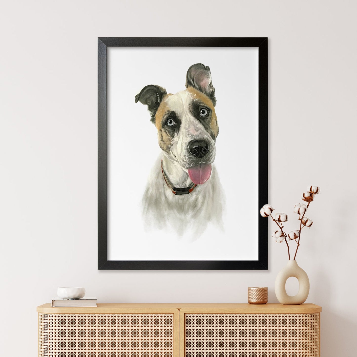Portret Clasic de Câine Personalizat, Realizat După Fotografie, 100% Pictură Manuală Autentică în Acuarelă