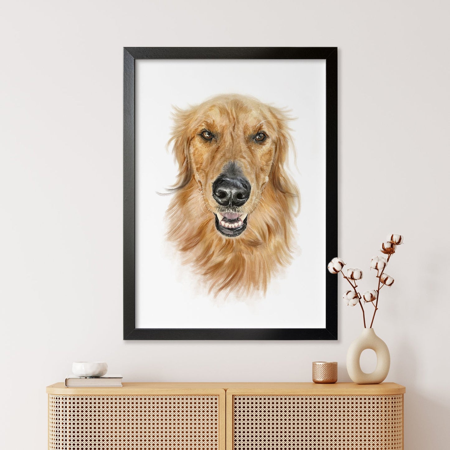 Portret Clasic de Câine Personalizat, Realizat După Fotografie, 100% Pictură Manuală Autentică în Acuarelă