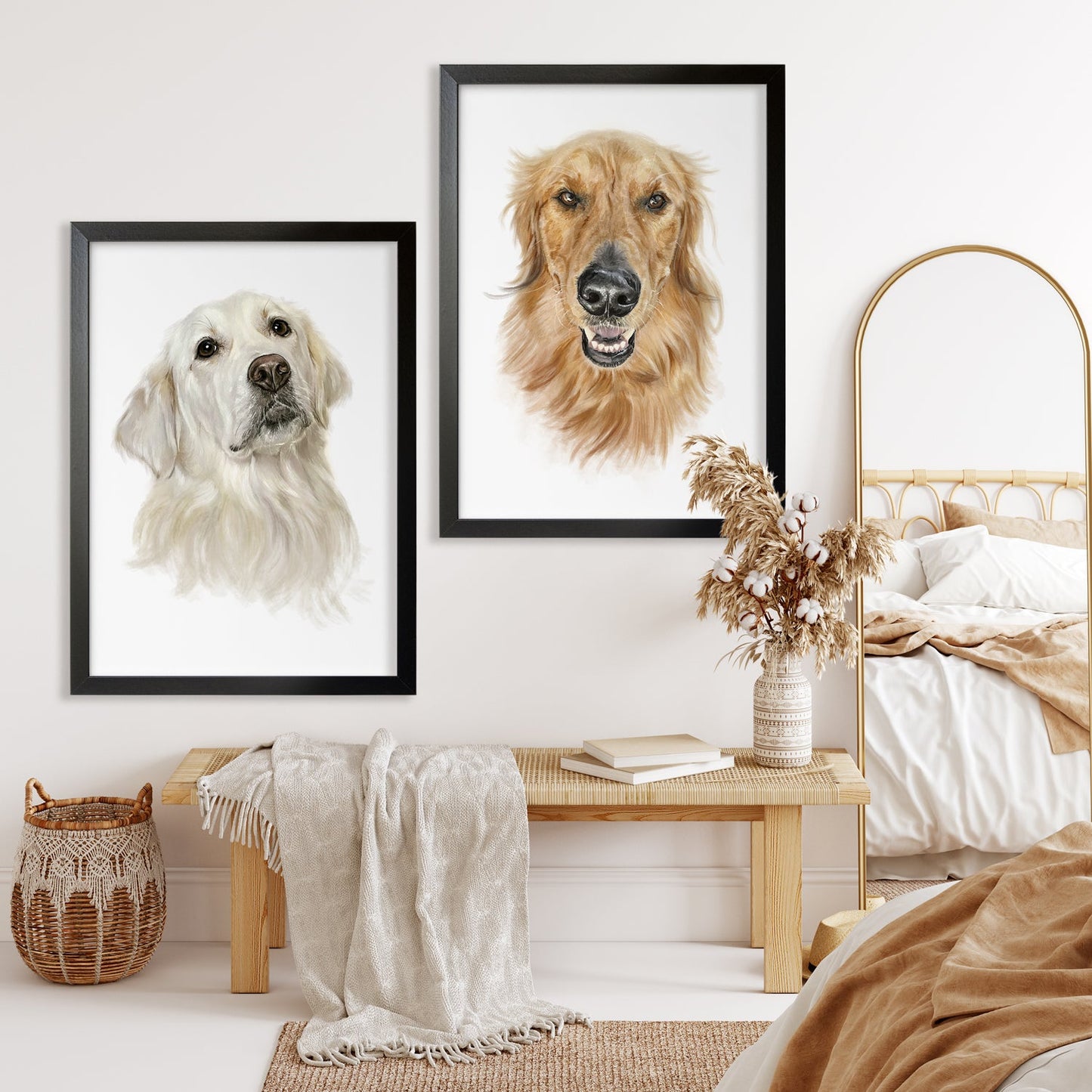 Portret Clasic de Câine Personalizat, Realizat După Fotografie, 100% Pictură Manuală Autentică în Acuarelă