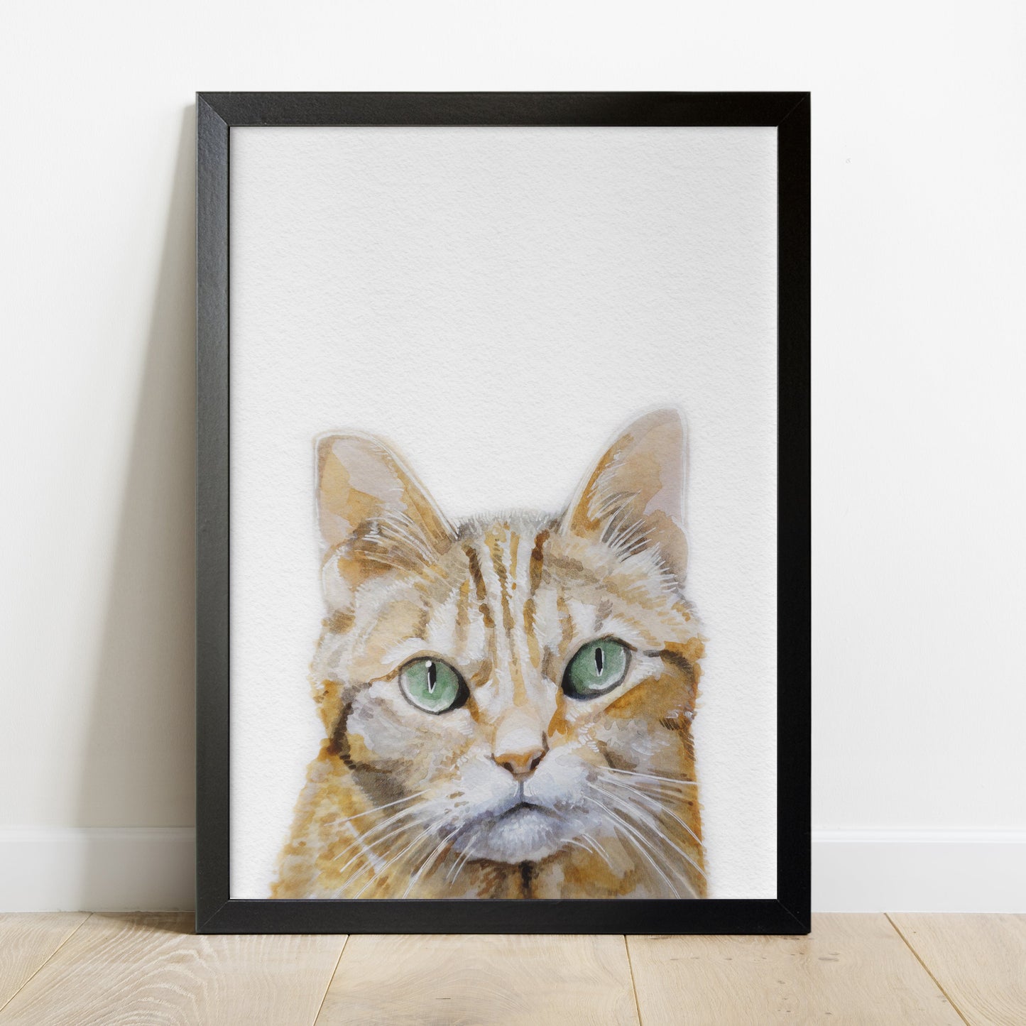 Portret Personalizat de Pisică din Fotografie 100% Pictură Manuală în Acuarelă