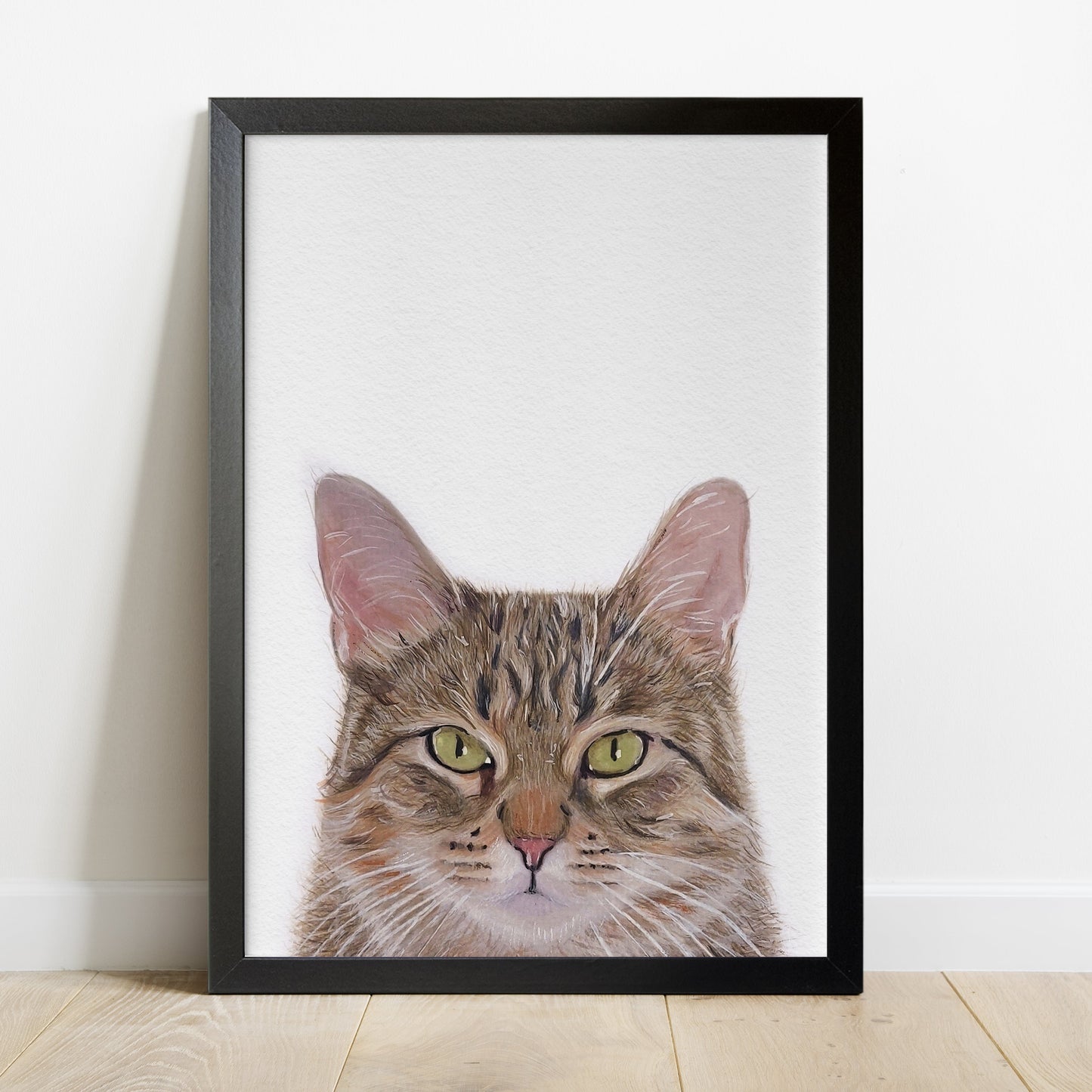 Portret Personalizat de Pisică din Fotografie 100% Pictură Manuală în Acuarelă