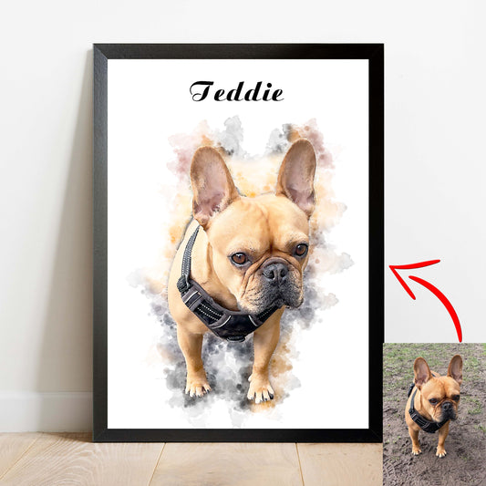 Portret Personalizat pentru Animalul Tău de Companie – Print Fizic Premium