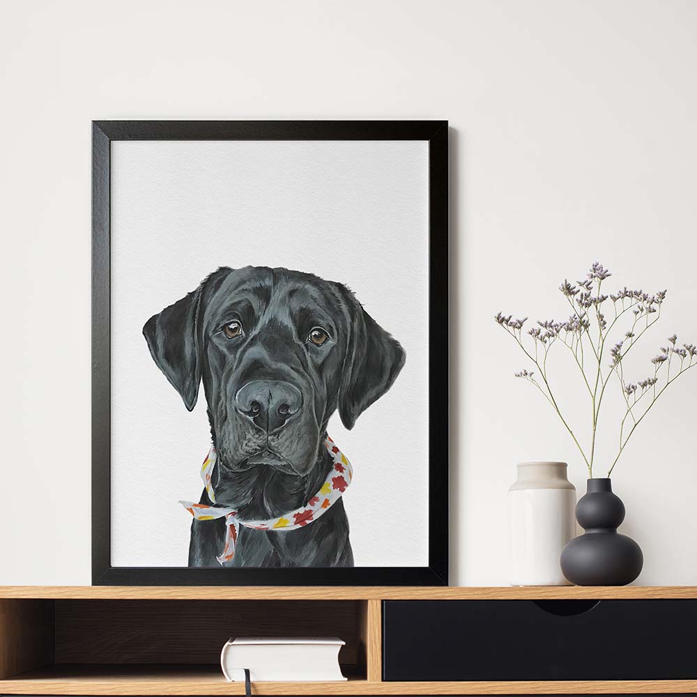 Portret Personalizat de Câine după Fotografie, 100% Pictură Manuală în Acuarelă, Peekaboo