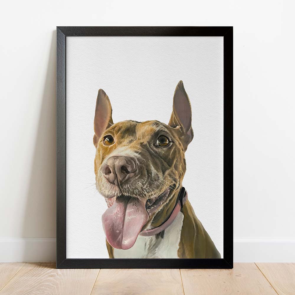 Portret Personalizat de Câine după Fotografie, 100% Pictură Manuală în Acuarelă, Peekaboo