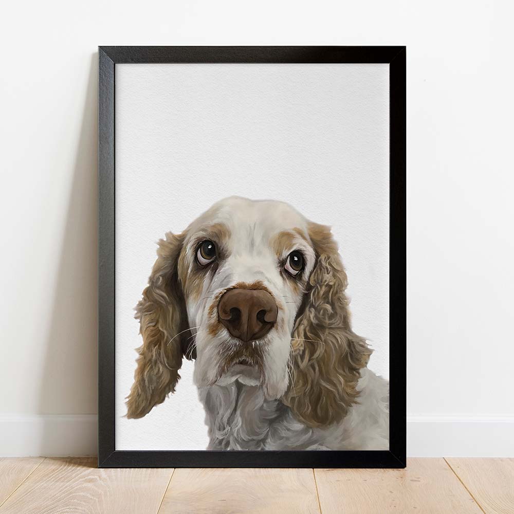 Portret Personalizat de Câine după Fotografie, 100% Pictură Manuală în Acuarelă, Peekaboo