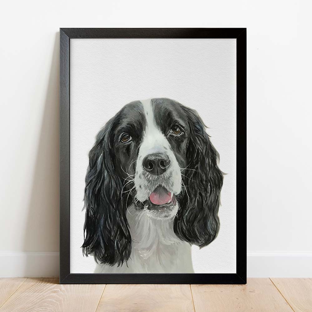 Portret Personalizat de Câine după Fotografie, 100% Pictură Manuală în Acuarelă, Peekaboo