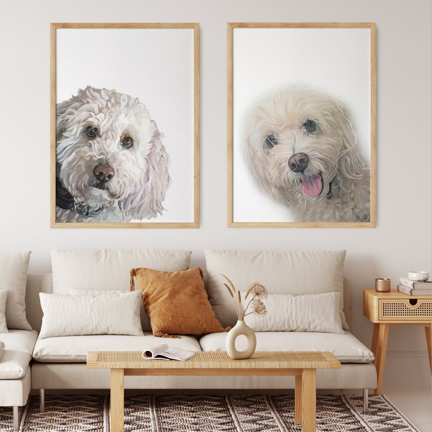 Portret Clasic de Câine Personalizat, Realizat După Fotografie, 100% Pictură Manuală Autentică în Acuarelă