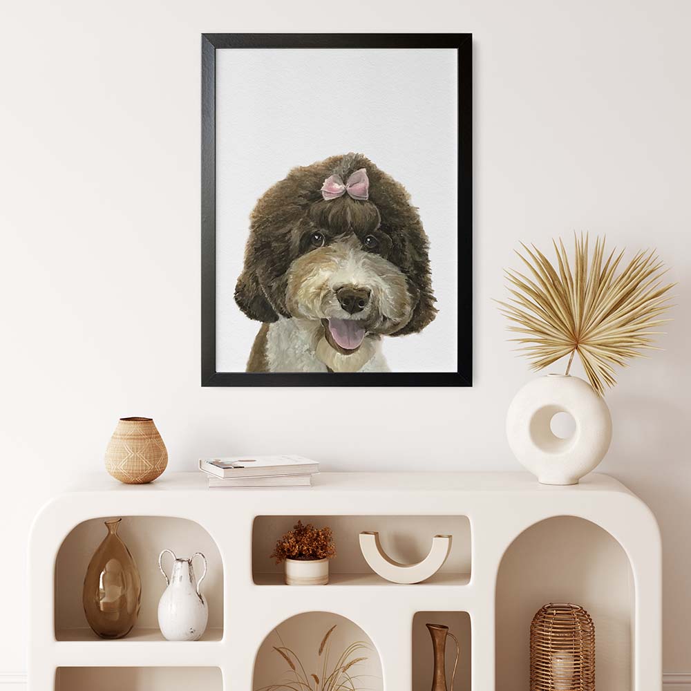 Portret Personalizat de Câine după Fotografie, 100% Pictură Manuală în Acuarelă, Peekaboo