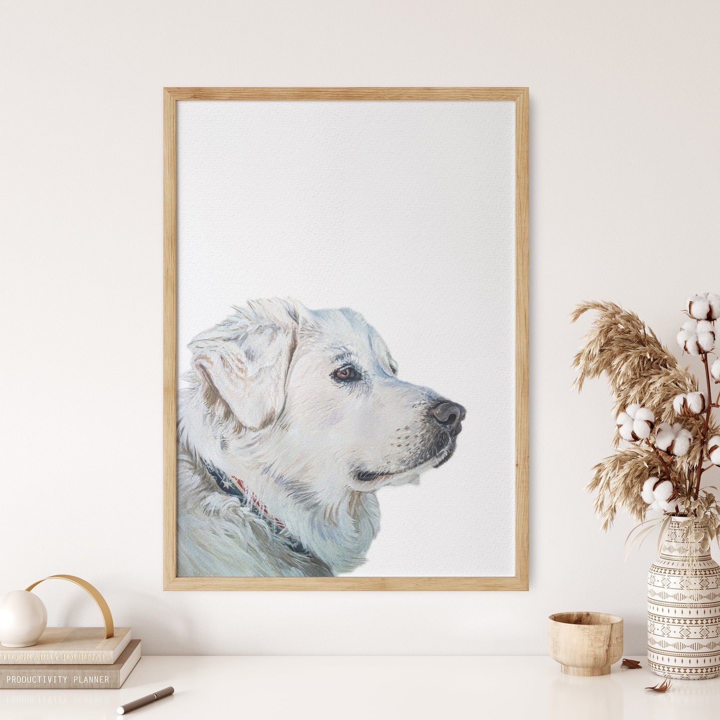 Portret Clasic de Câine Personalizat, Realizat După Fotografie, 100% Pictură Manuală Autentică în Acuarelă